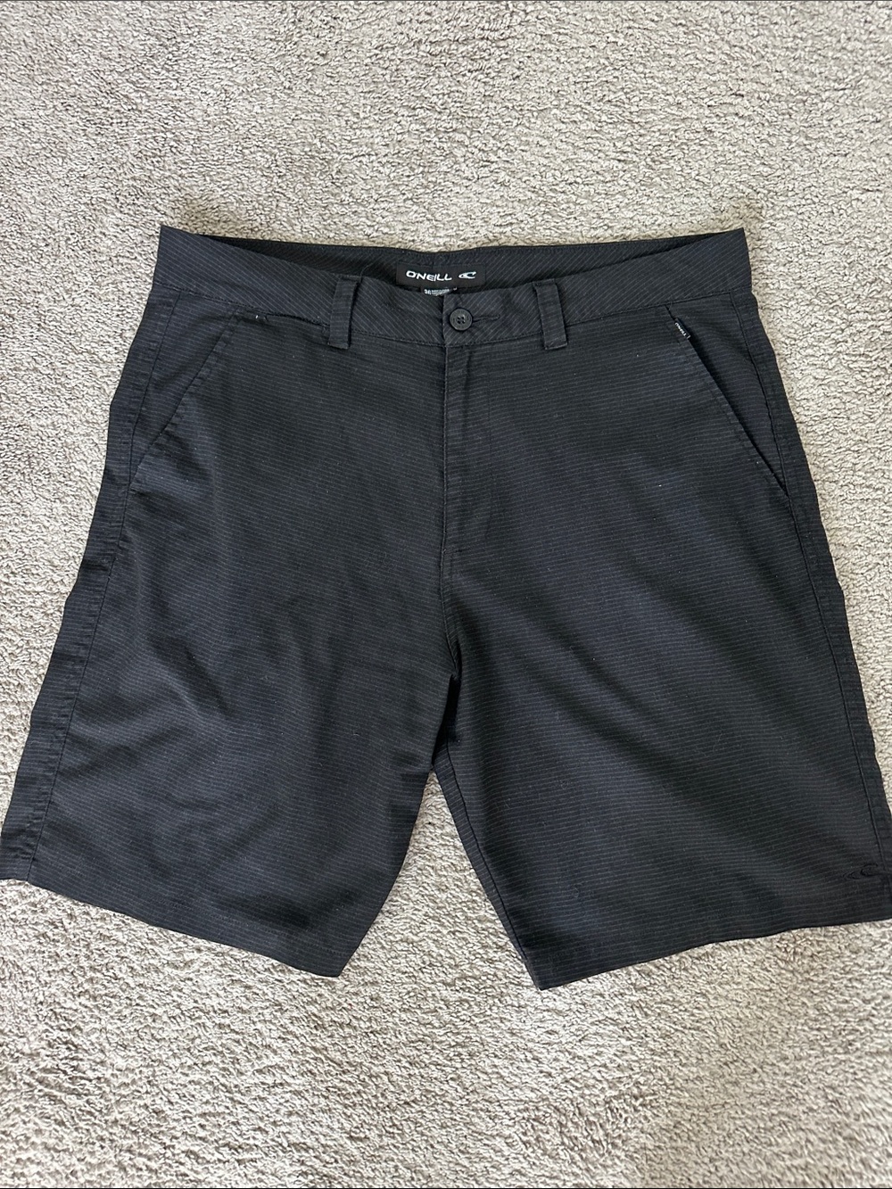 O'Neill Men's Black Flat Front Stretch Shorts